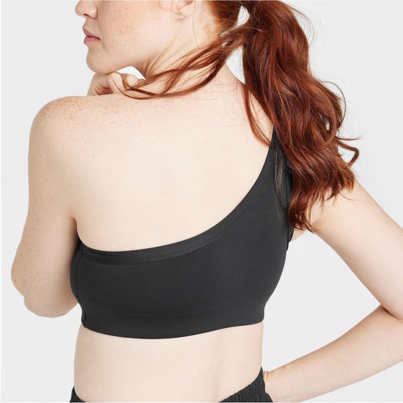 NWT Light Support Brushed Sculpt Asymmetrical Sports Bra - Black M - Picture 5 of 12